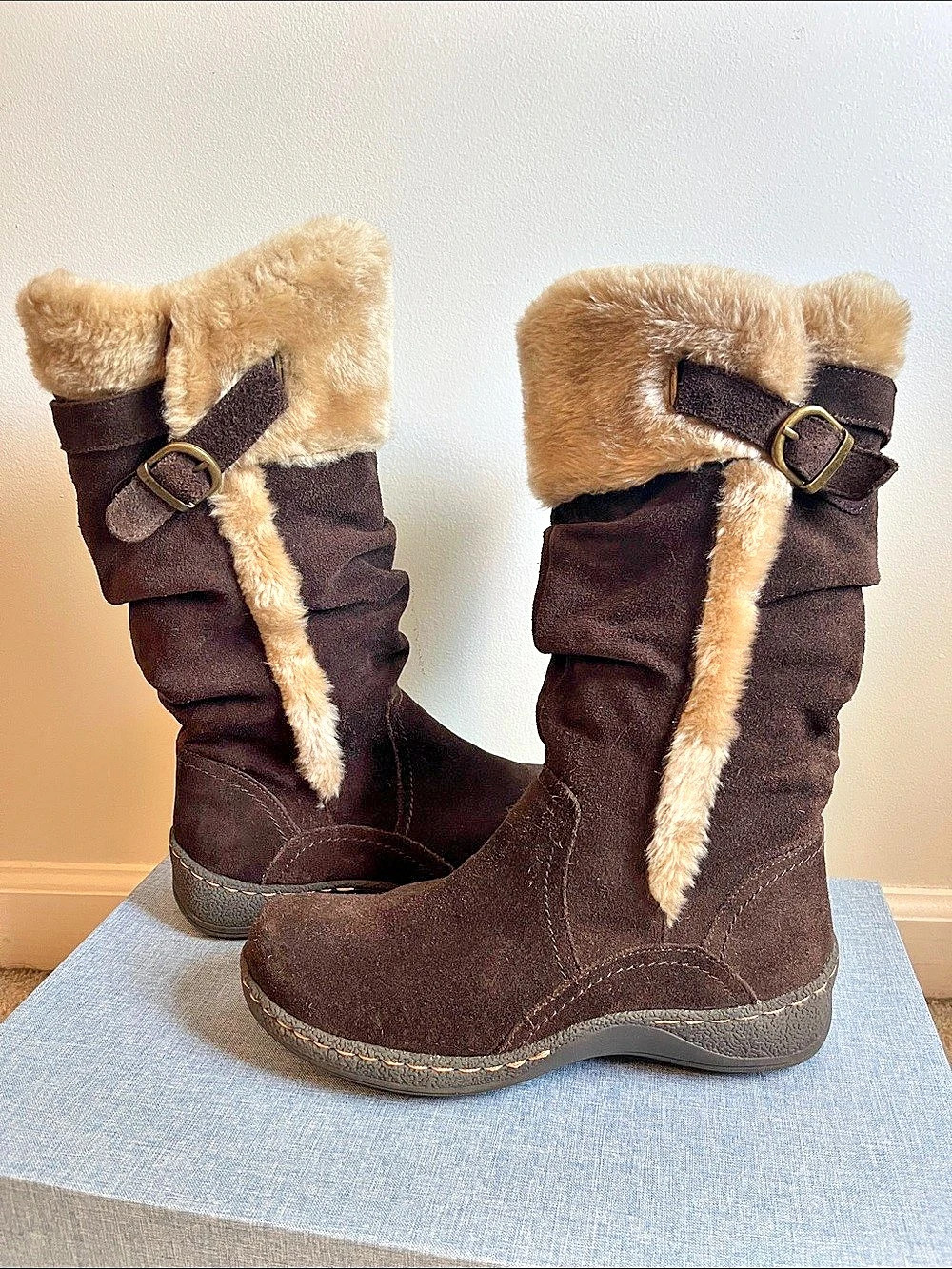 BearTraps Emilse 9 Faux Fur-Lined Brown Winter Boots